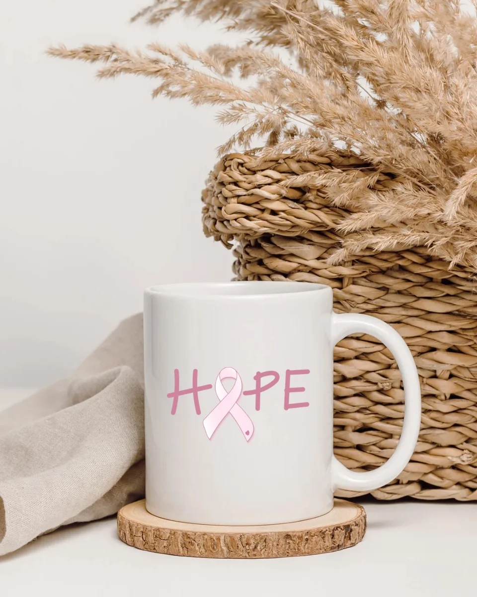 Λευκή κούπα Pink Promise με τη λέξη Hope